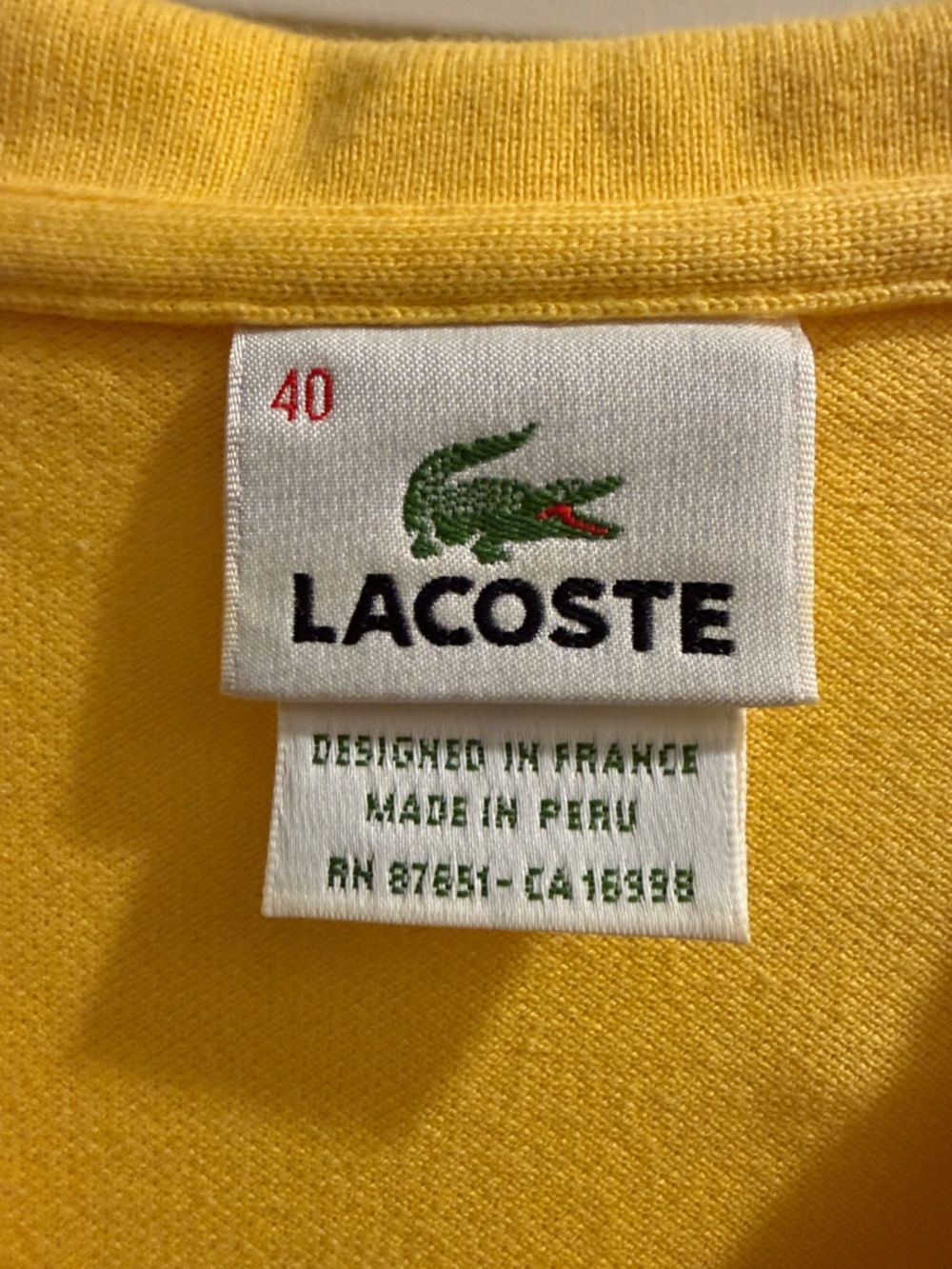 Lacoste Sunflower Yellow Slim Polo - Picture 3 of 6